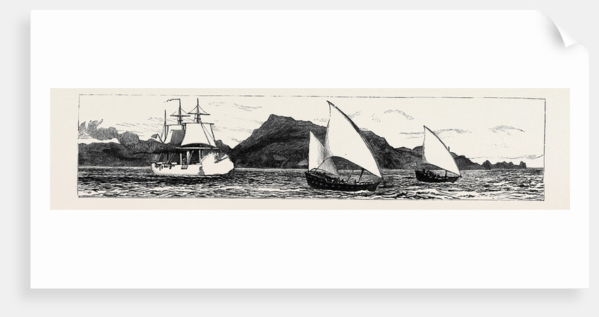 The Slave Trade on the East Coast of Africa: H.M.S. Philomel Chasing Slave Dhows in the Straits of Babel-Mandeb by Anonymous