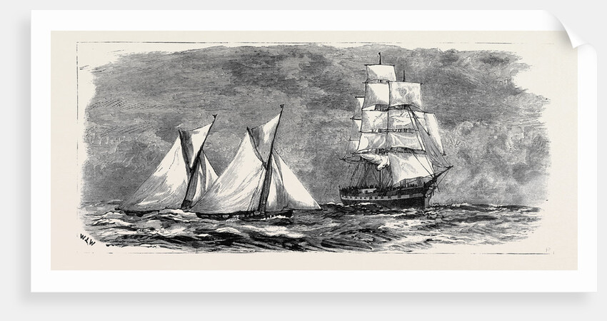 Falmouth Tailors' Boats Racing to Meet a Homeward Bound Vessel by Anonymous