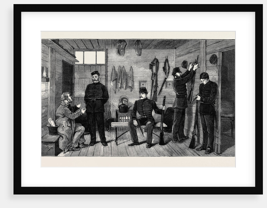 Interior of a Police Hut at Gurranmore, Pallas, County Limerick; Arming to Escort a Process-Server, Ireland by Anonymous