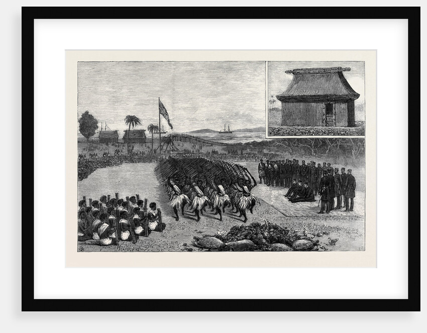 The Young Princes on Their Cruise: A Native War-Dance at Nassova, Fiji by Anonymous