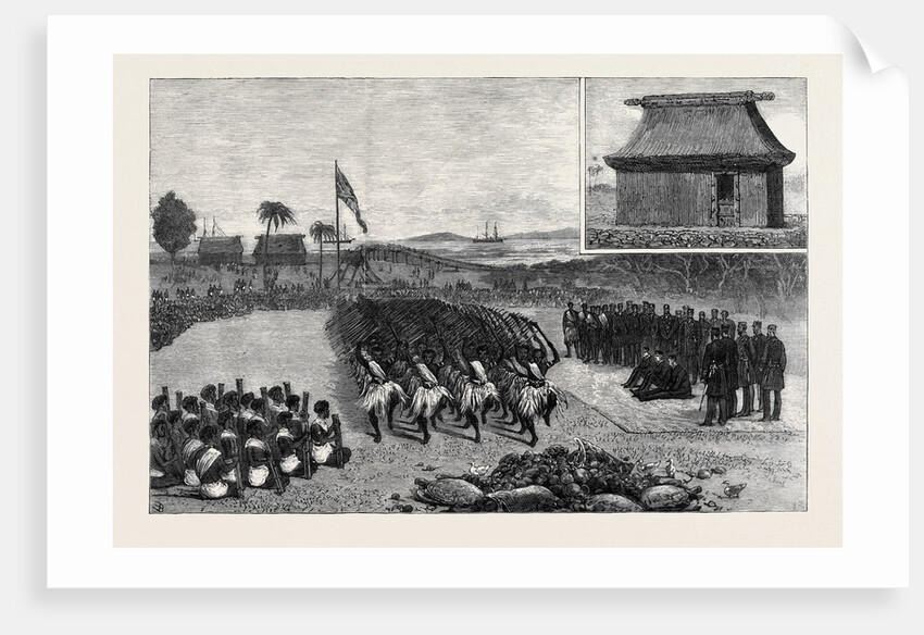 The Young Princes on Their Cruise: A Native War-Dance at Nassova, Fiji by Anonymous