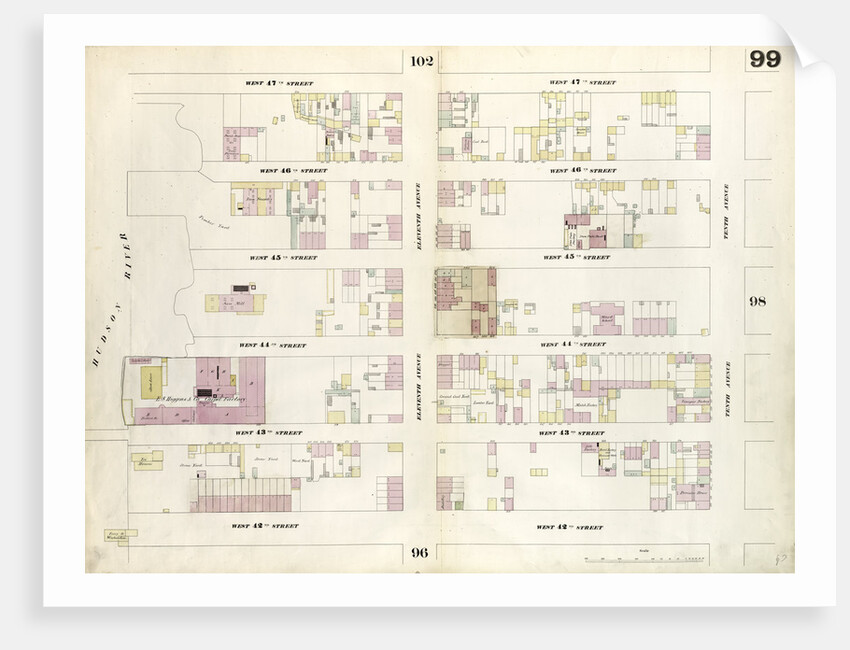 Map bounded by West 47th Street, Tenth Avenue, West 42nd Street, Hudson River. 1857 by Anonymous