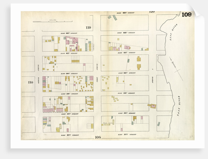 Map bounded by East 62nd Street, First Avenue, East 63rd Street, East River, East 57th Street, Second Avenue. 1857 by Anonymous