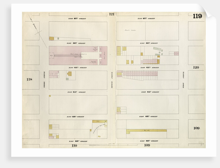 Map bounded by East 67th Street, First Avenue, East 62nd Street, Third Avenue. 1857 by Anonymous