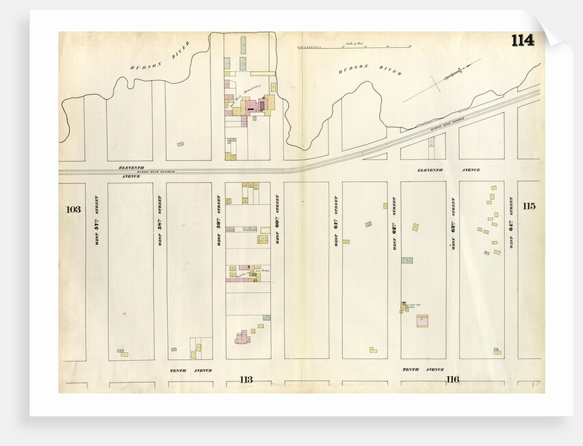 Map bounded by West 64th Street, Tenth Avenue, West 57th Street, Hudson River. 1857 by Anonymous
