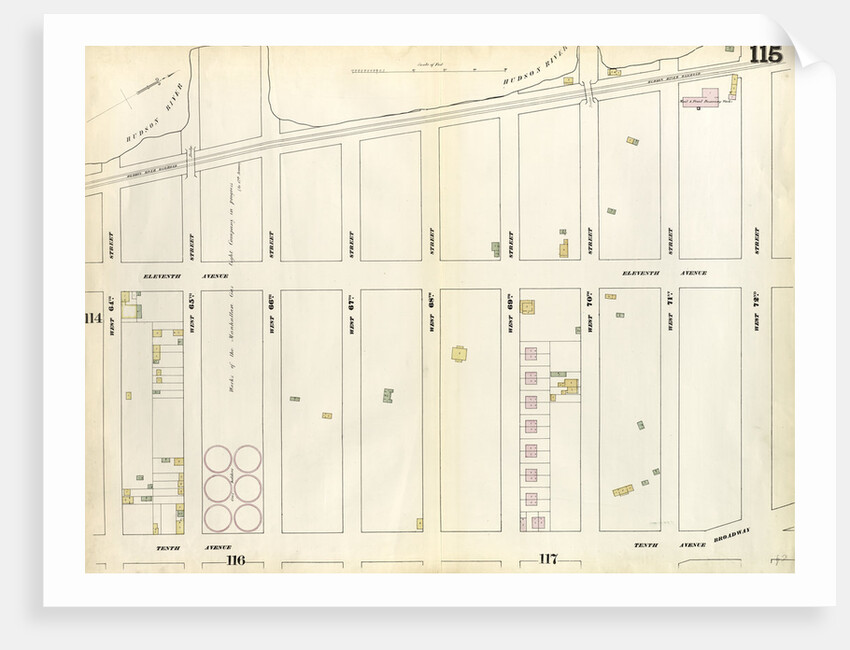 Map bounded by West 72nd Street, Tenth Avenue, West 64th Street, Hudson River. 1857 by Anonymous