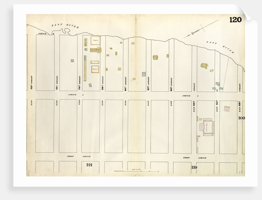 Map bounded by East 72nd Street, East River, East 63rd Street, First Avenue. 1857 by Anonymous