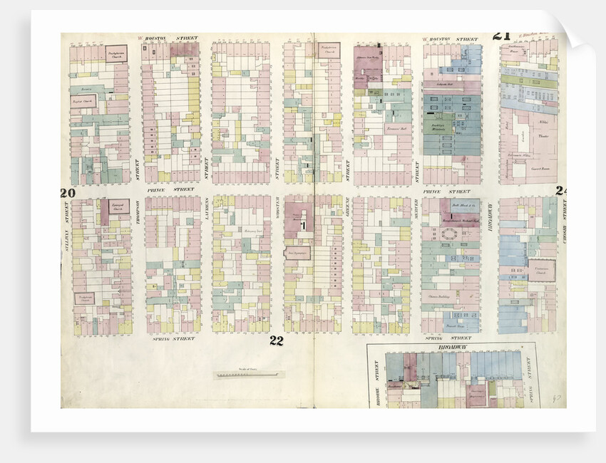 Map bounded by Houston Street, Crosby Street, Broome Street, Broadway, Spring street, Sullivan Street. 1857 by Anonymous