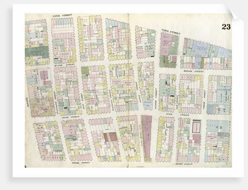 Map bounded by Broome Street, Bowery, Canal Street, Broadway. 1857 by Anonymous