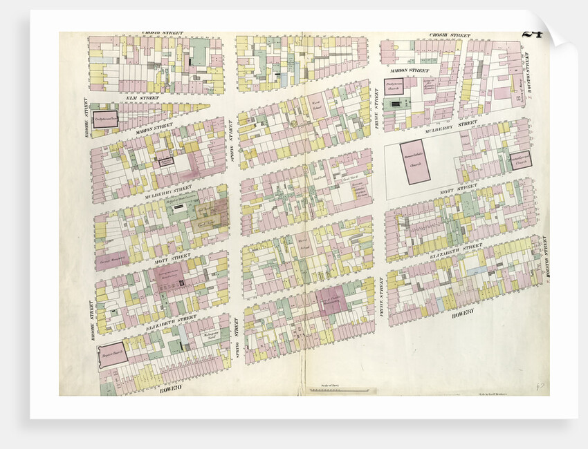 Map bounded by Houston Street, Bowery, Broome Street, Crosby Street. 1857 by Anonymous