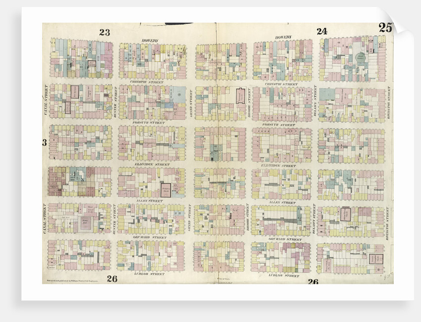 Map bounded by Rivington Street, Ludlow Street, Canal Street, Bowery. 1857 by Anonymous