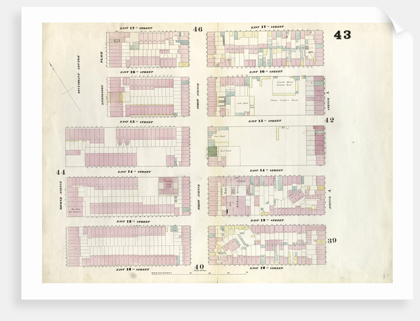 Map bounded by East 17th Street, Avenue A, East 12th Street, Second Avenue. 1857 by Anonymous