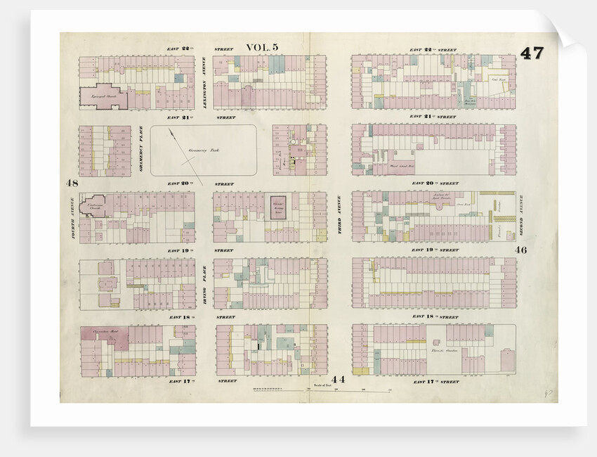 Map bounded by East 22nd Street, Second Avenue, East 17th Street, Fourth Avenue. 1857 by Anonymous