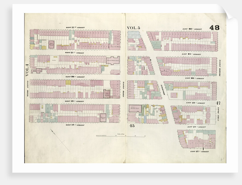 Map bounded by West 22nd Street, East 22nd Street, Fourth Avenue, Union Square North, Broadway, East 18th Street, West 18th Street, Sixth Avenue. 1857 by Anonymous