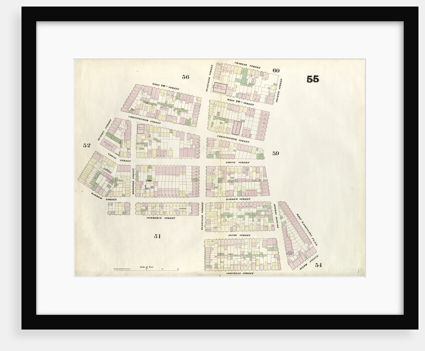 Map bounded by Charles Street, 4th Street, West Washington Place, Sixth Avenue, Cornelia Street, Bleeker Street, Commerce Street, Hudson Street, West 10th Street, Bleeker Street. 1857 by Anonymous
