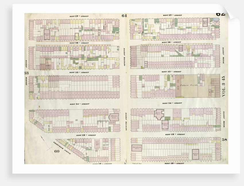 Map bounded by West 17th Street, Sixth Avenue, 12th Street, Greenwich Avenue, Eighth Avenue. 1857 by Anonymous
