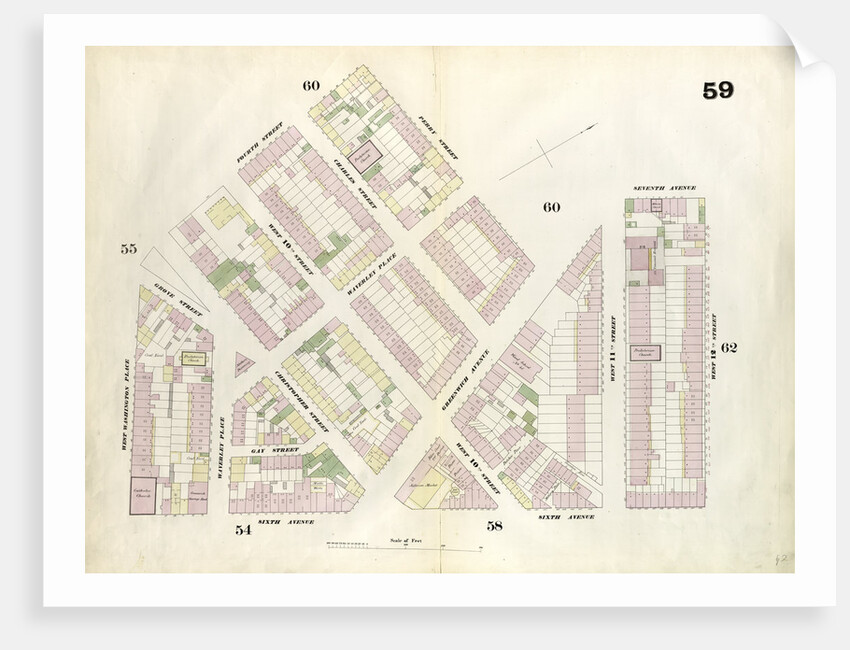 Map bounded by 12th Street, Sixth Avenue, West Washington Place, 4th Street, Perry Street, Greenwich Avenue, Seventh Avenue, 12th Street. 1857 by Anonymous