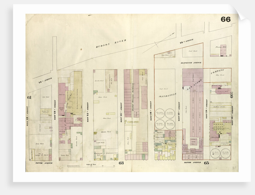 Map bounded by West 19th Street, Tenth Avenue, West 12th Street, Hudson River. 1857 by Anonymous