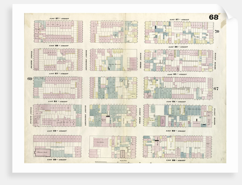 Map bounded by East 27th Street, Second Avenue, East 22nd Street, Fourth Avenue. 1857 by Anonymous