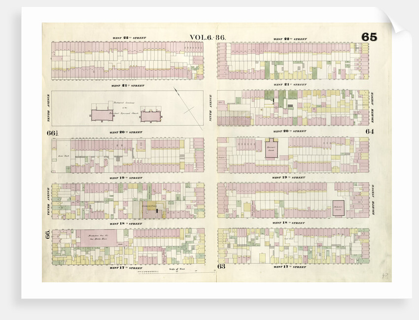 Map bounded by West 22nd Street, Eighth Avenue, West 17th Street, Tenth Avenue. 1857 by Anonymous