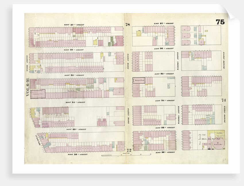 Map bounded by West 37th Street, East 37th Street, Fourth Avenue, East 32nd Street, West 32nd Street, Sixth Avenue. 1857 by Anonymous