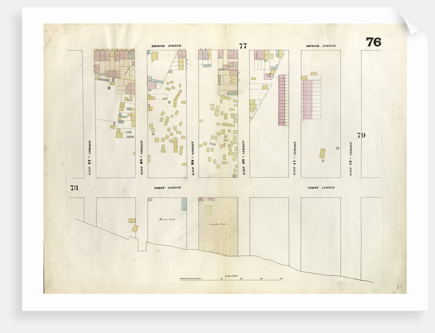 Map bounded by East 42nd Street, East River, East 37th Street, Second Avenue. 1857 by Anonymous