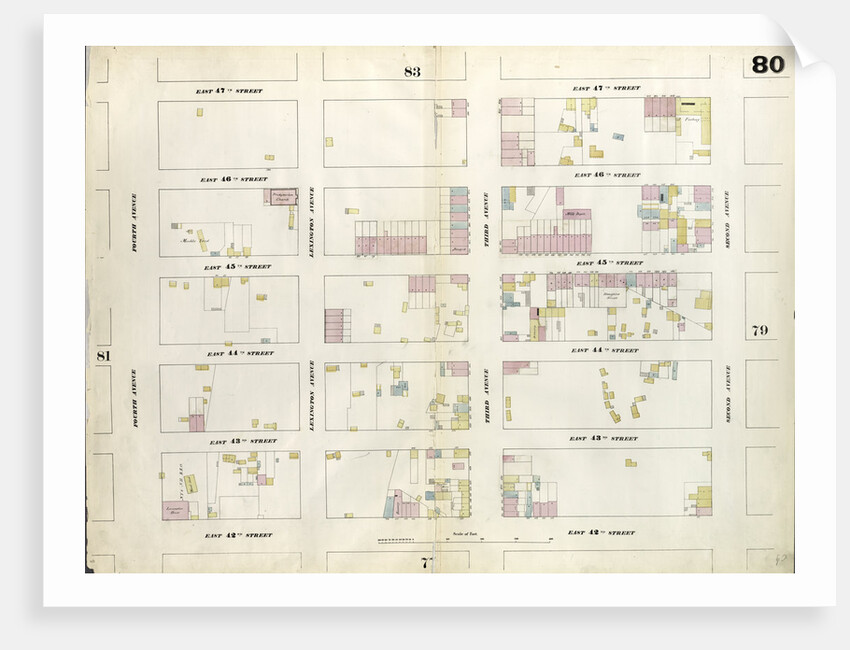 Map bounded by East 47th Street, Second Avenue, East 42nd Street, Fourth Avenue. 1857 by Anonymous