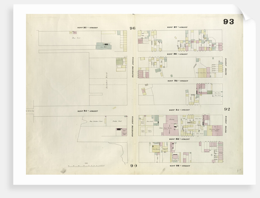 Map bounded by West 37th Street, Tenth Avenue, West 32nd Street, Hudson River. 1857 by Anonymous