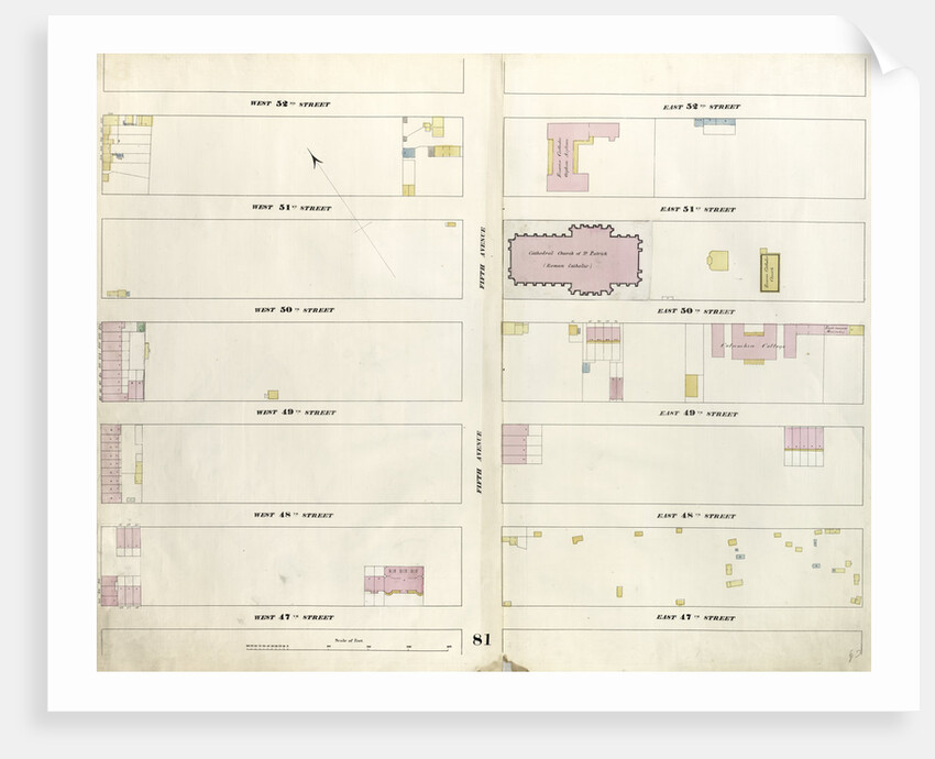 Map bounded by West 52nd Street, East 52nd Street, Fourth Avenue, East 52nd Street, West 52nd Street, Sixth Avenue. 1857 by Anonymous