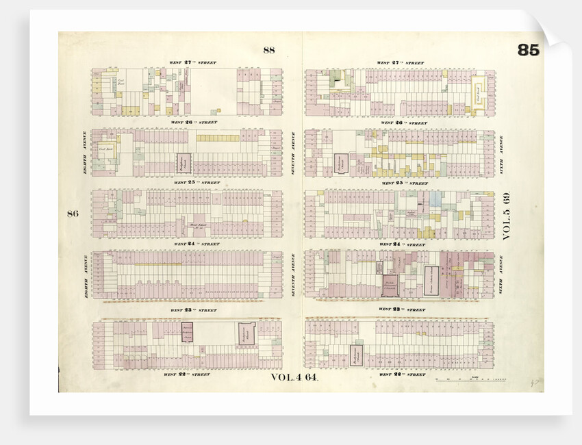 Map bounded by West 27th Street, Sixth Avenue, West 22nd Street, Eighth Avenue. 1857 by Anonymous