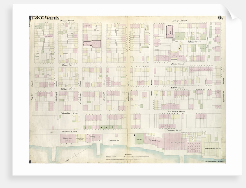 Map bounded by Poplar Street, Henry Street. 1855 by Anonymous