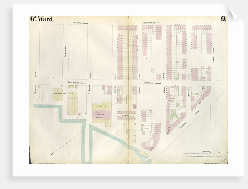 Map bounded by Buttermilk Channel, Van Brunt Street, Degraw Street, Columbia Street, Carroll Street, Hamilton Avenue. 1855 by Anonymous