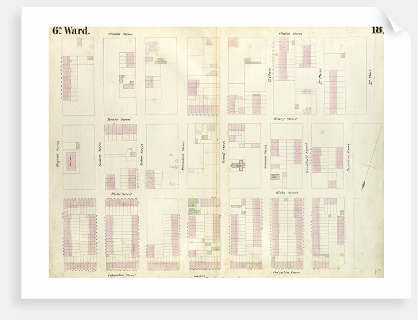 Map bounded by Degraw Street, Clinton Street, Third Place, Rapelye Street, Columbia Street. 1855 by Anonymous