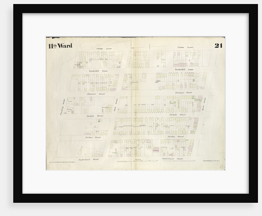 Map bounded by Flushing Avenue, Clinton Avenue, Myrtle Avenue, Cumberland Street. 1855 by Anonymous