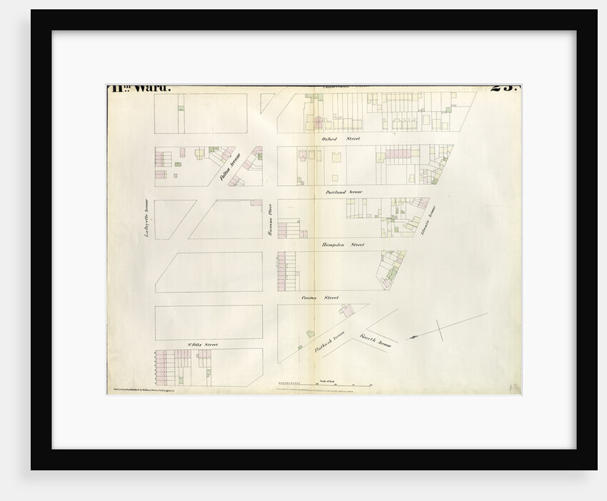 Map bounded by Lafayette Avenue, Cumberland Street, Atlantic Avenue, 4th Avenue, Raymond Street. 1855 by Anonymous