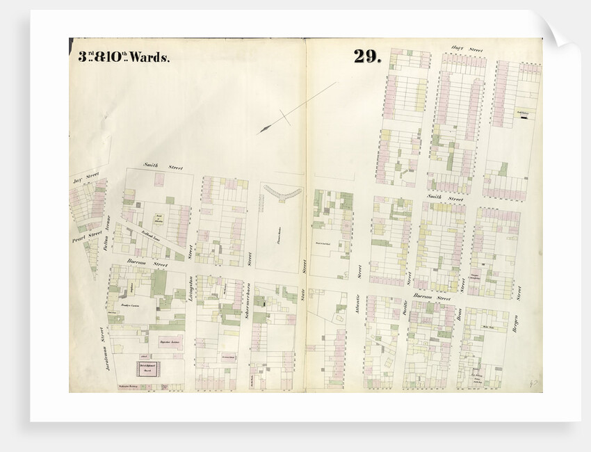 Map bounded by Joralemon Street, Fulton Street, Smith Street, Atlantic Avenue, Hoyt Street, Bergen Street, Court Street. 1855 by Anonymous