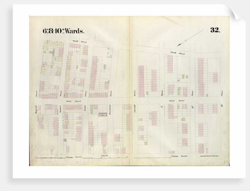 Map bounded by Degraw Street, Smith Street, Third Place, Clinton Street. 1855 by Anonymous