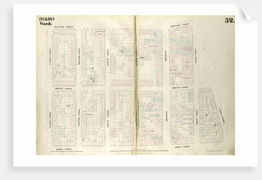 Map bounded by Houston Street, Crosby Street, Prince Street, Marion Street, Spring Street, Laurens Street. 1852, 1854 by Anonymous
