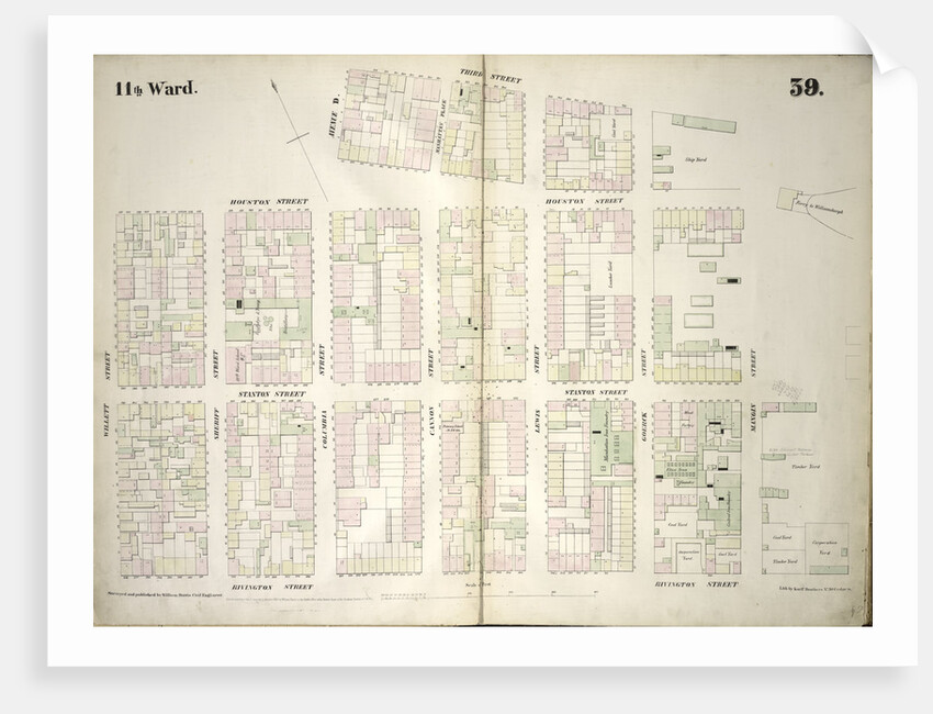 Map bounded by Houston Street, Avenue D, 3rd Street, East River, Rivington Street, Willett Street. 1852, 1854 by Anonymous