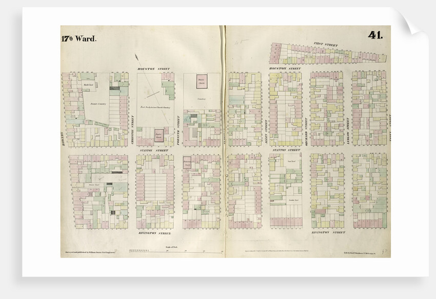 Map bounded by Houston Street, Allen Street, First Street, Essex Street, Rivington Street, Bowery. 1852, 1854 by Anonymous