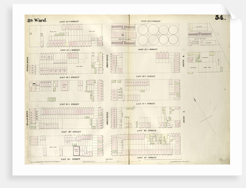 Map bounded by East 22nd Street, East River, East 20th Street, Avenue A, East 17th Street, Second Avenue. 1852, 1854 by Anonymous