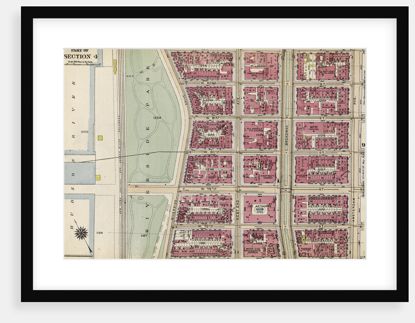 Bounded by W. 83rd Street, Amsterdam Avenue, W. 77th Street, and Hudson River, Riverside Park Riverside Drive, New York by Anonymous