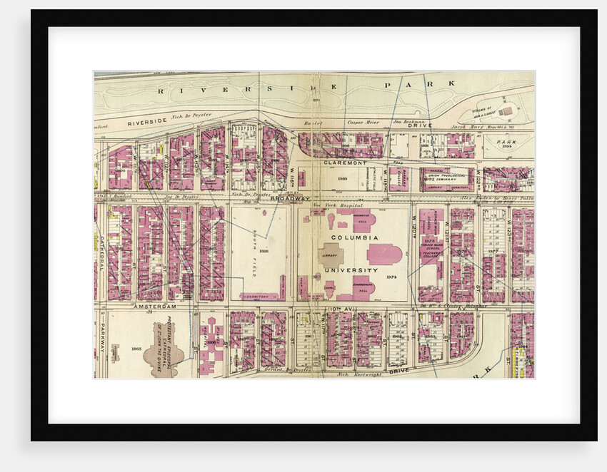 Bounded by Hudson River Riverside Park, Riverside Drive, W. 125th Street, Morningside Drive, Columbus Avenue, and W. 108th Street, New York by Anonymous