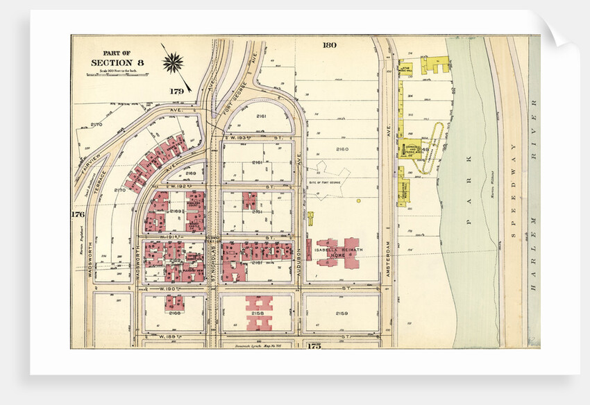 Bounded by Fairview Avenue, Isabella Heimath Home, Amsterdam Avenue Harlem River,W. 189th Street, W. 190th Street and Wadsworth Terrace, New York by Anonymous