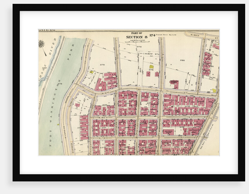 Bounded by W. 181st Street, Bennet Avenue, W. 184th Street, Broadway, W. 178th Street and Fort Washington Park, Hudson River Riverside Drive, New York by Anonymous