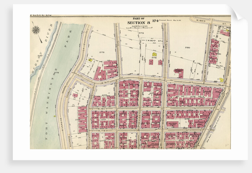 Bounded by W. 181st Street, Bennet Avenue, W. 184th Street, Broadway, W. 178th Street and Fort Washington Park, Hudson River Riverside Drive, New York by Anonymous