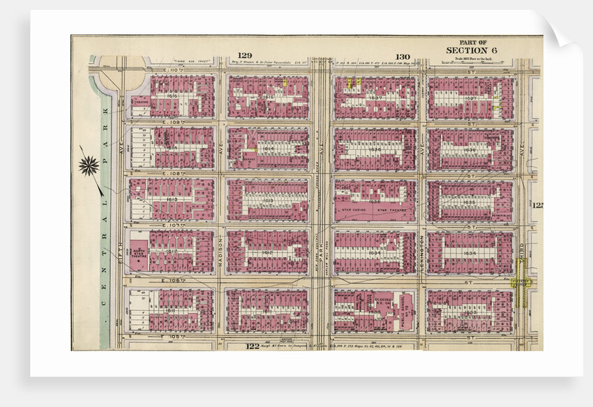 Bounded by E. 110th Street, Third Avenue, E. 105th Street and Central Park Fifth Avenue, New York by Anonymous
