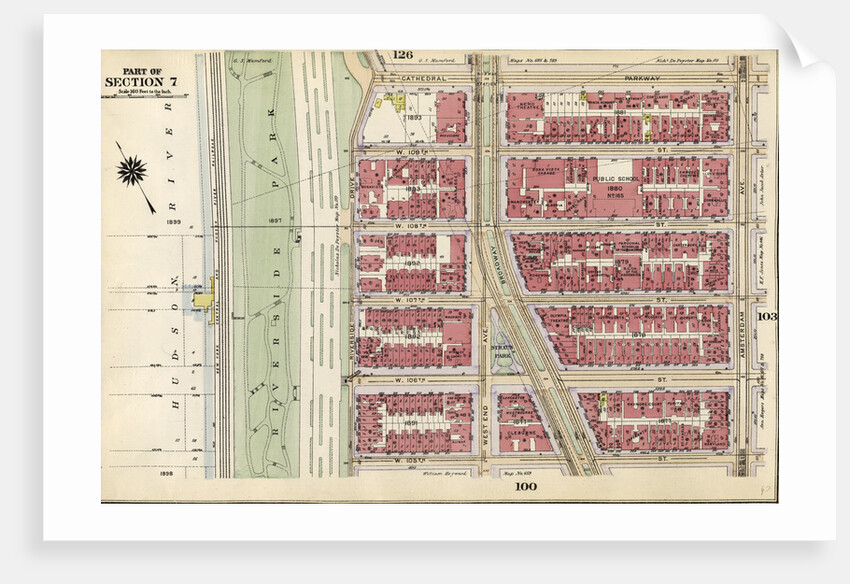Bounded by Cathedral Parkway, Amsterdam Avenue, W. 105th Street and Riverside Park Riverside Drive, New York by Anonymous