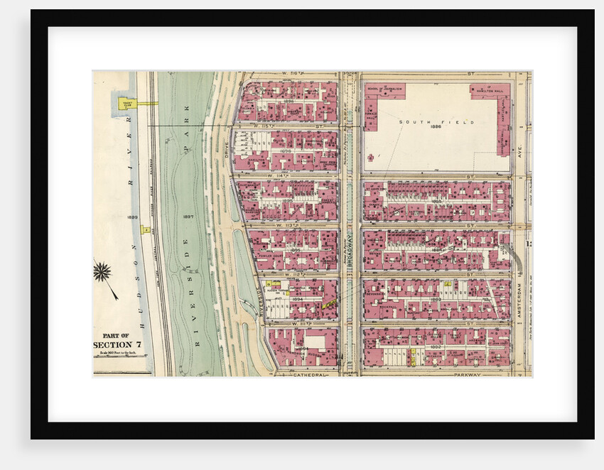 Bounded by W. 116th Street, Amsterdam Avenue, Cathedral Parkway and Hudson River Riverside Drive, New York by Anonymous