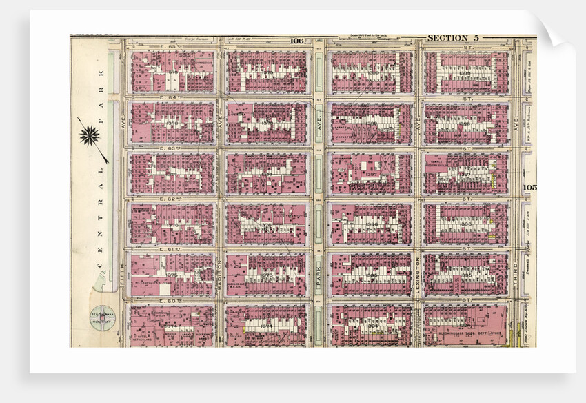 Bounded by E. 65th Street, Third Avenue, E. 59th Street, and Central Park Fifth Avenue, New York by Anonymous